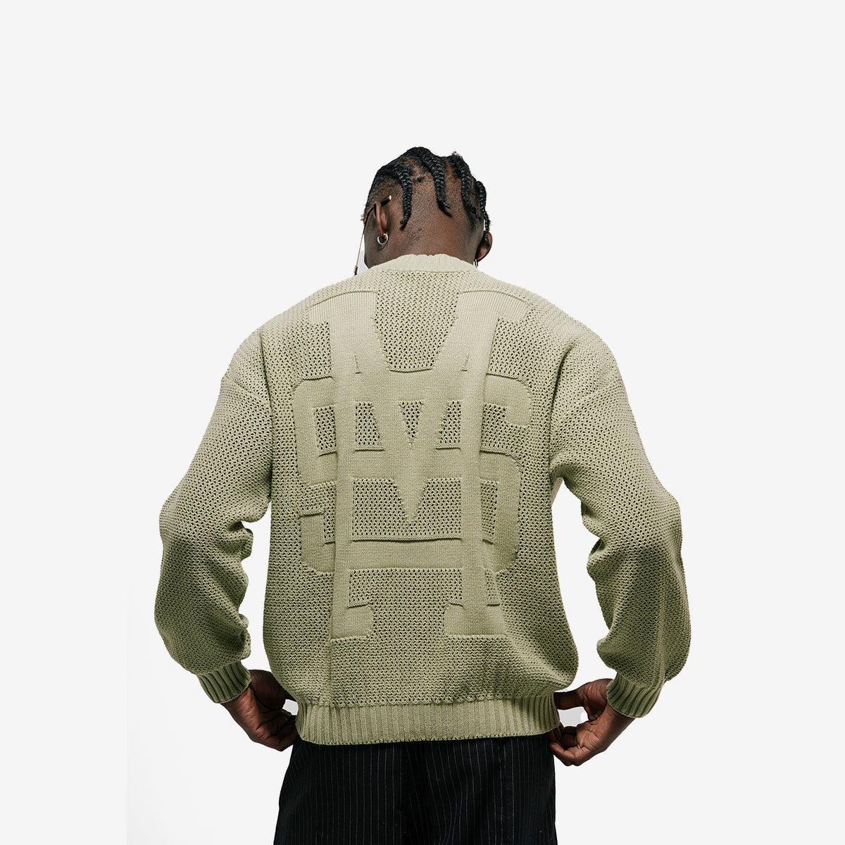 Monoic Knit Monogram Sweater 'Verde Oliva'